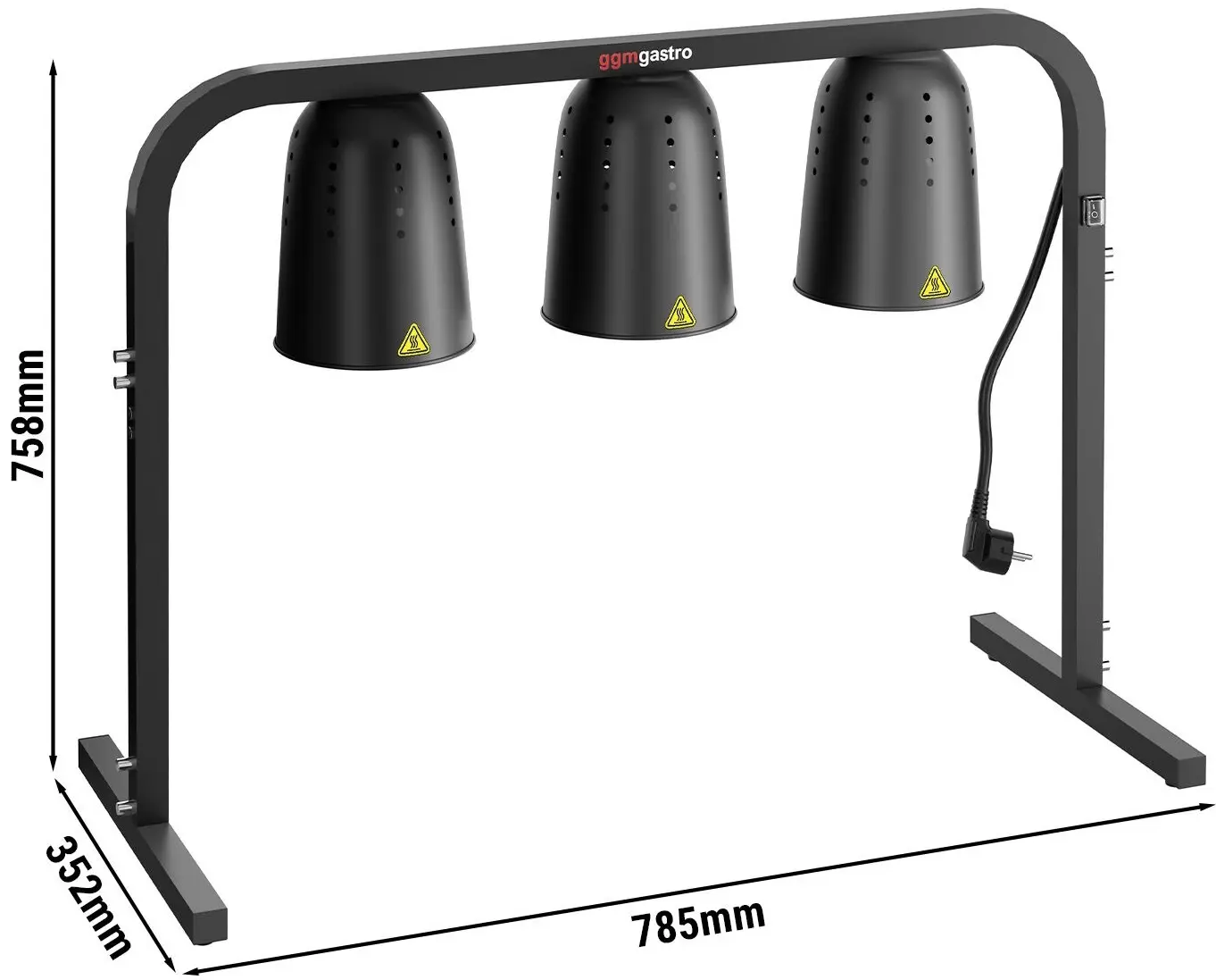 Lampa de mentinere la cald GGM Gastro WLBV3 (Black) - 8