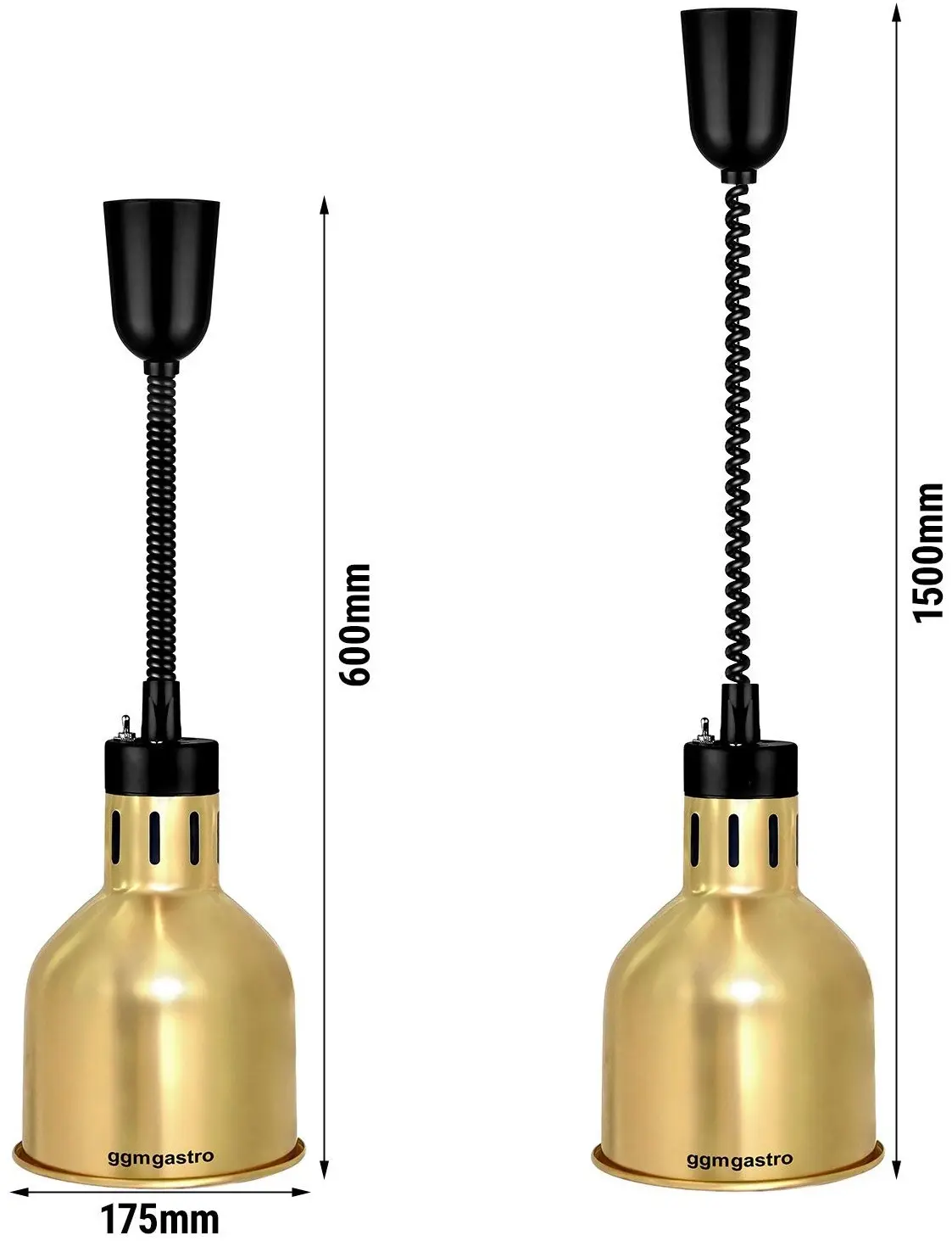Lampa de mentinere la cald GGM Gastro WLH175-G (Gold) - 5