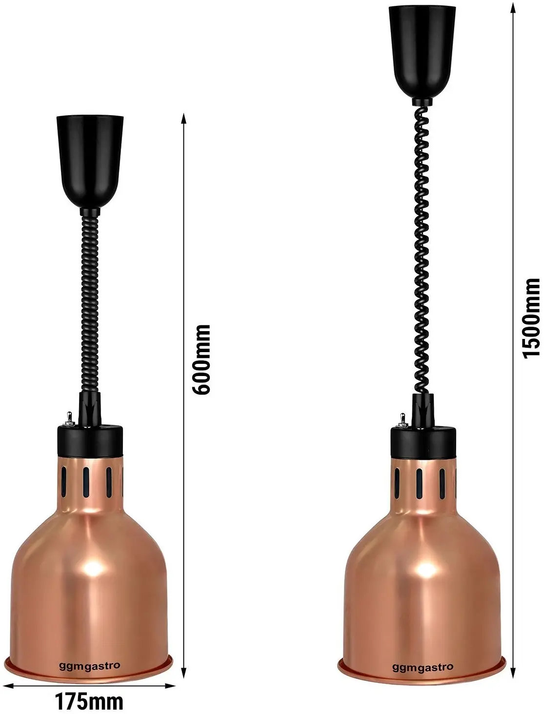 Lampa de mentinere la cald GGM Gastro WLH175-R (Rose Gold) - 5