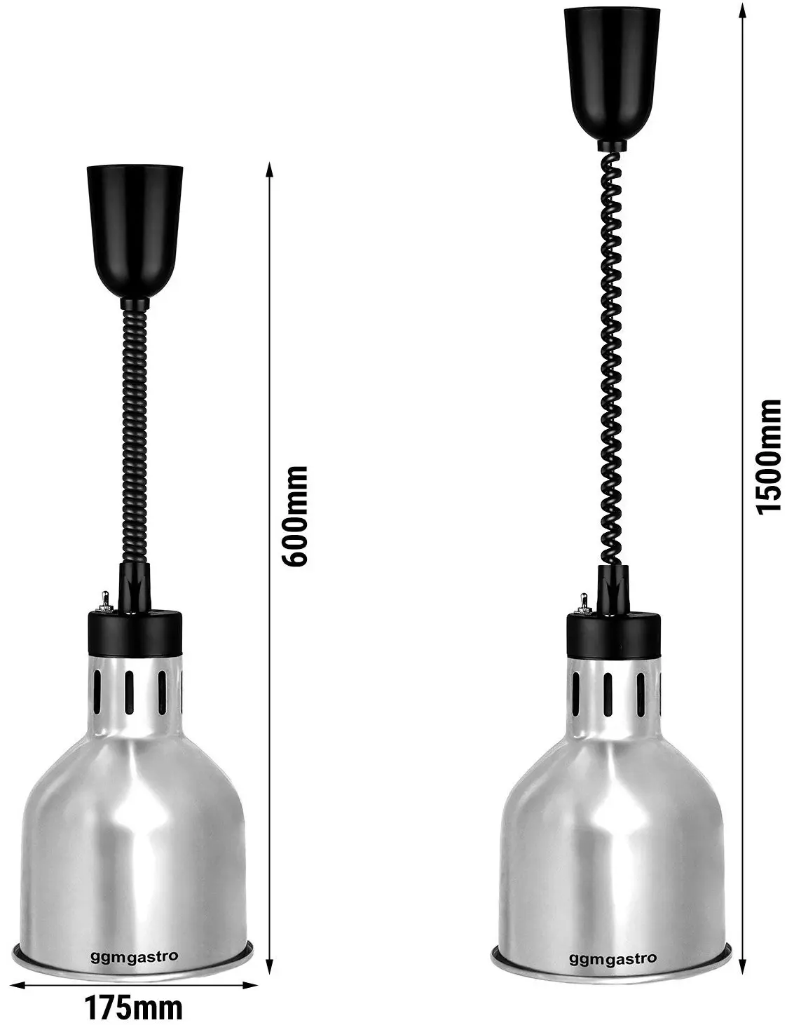 Lampa de mentinere la cald GGM Gastro WLH175 (Silver) - 5