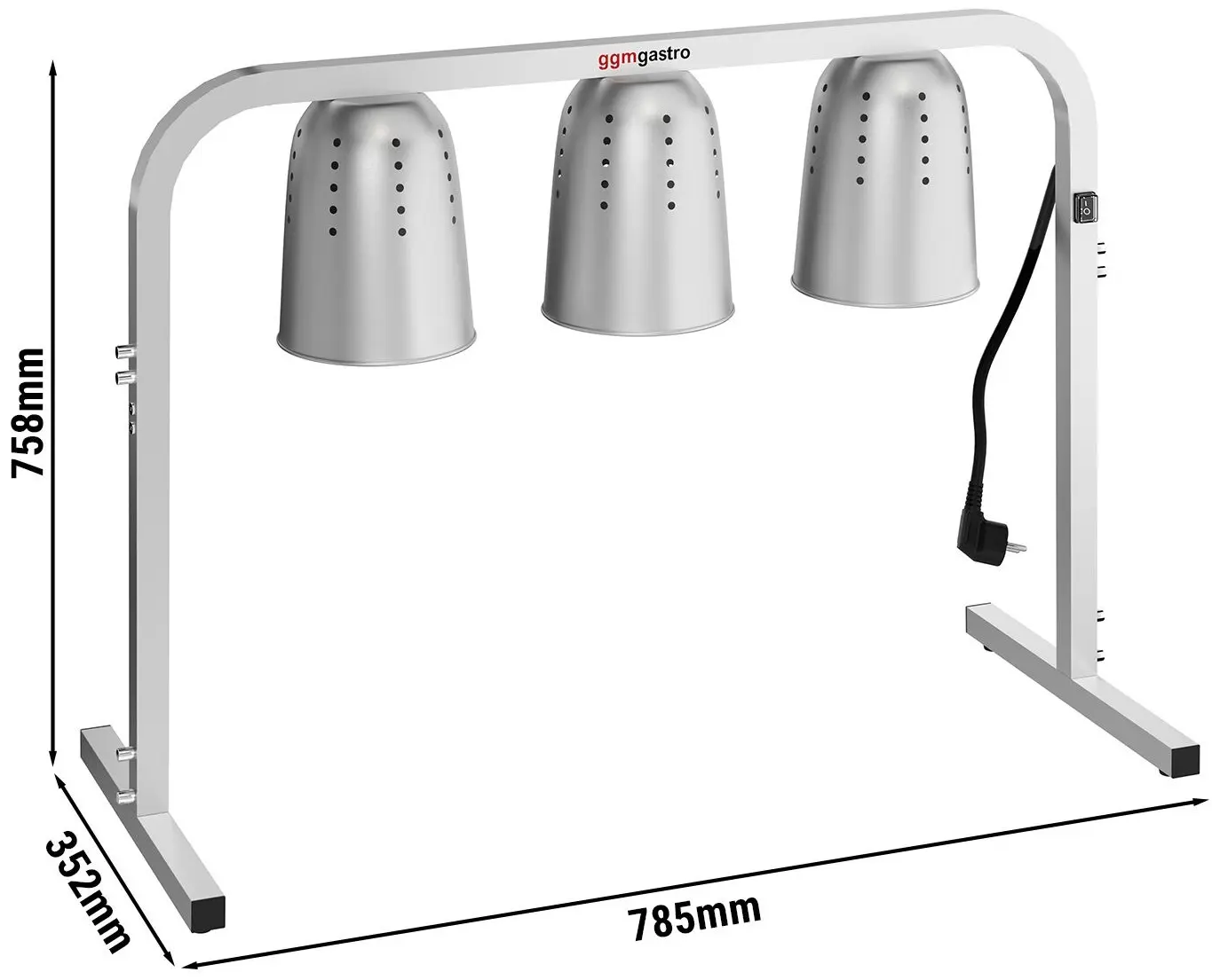 Lampa de mentinere la cald GGM Gastro WLSV3 (Inox) - 8