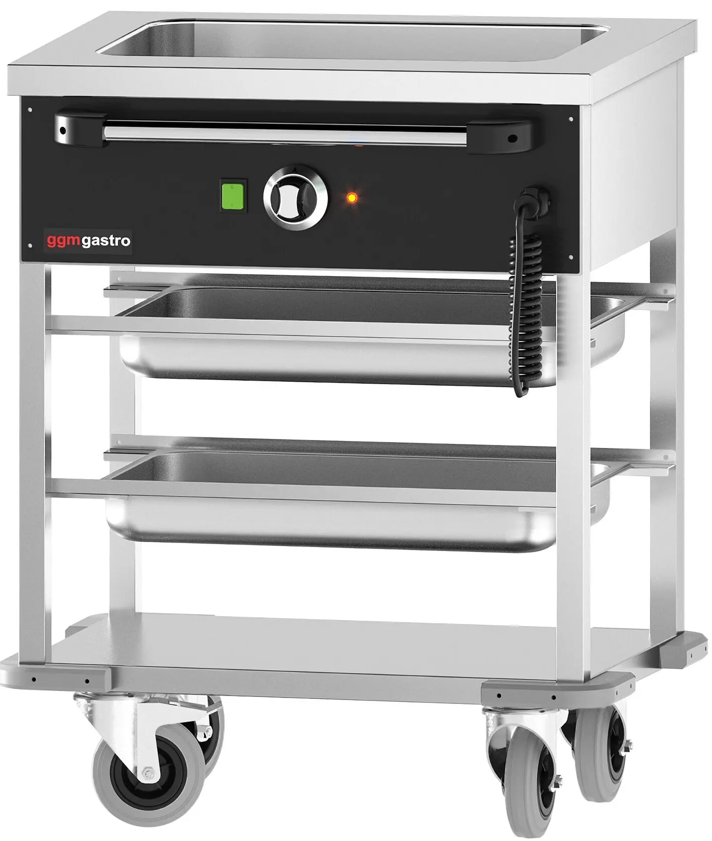 Тепловая тележка GGM Gastro TWBK100 (Inox/Black) - 3