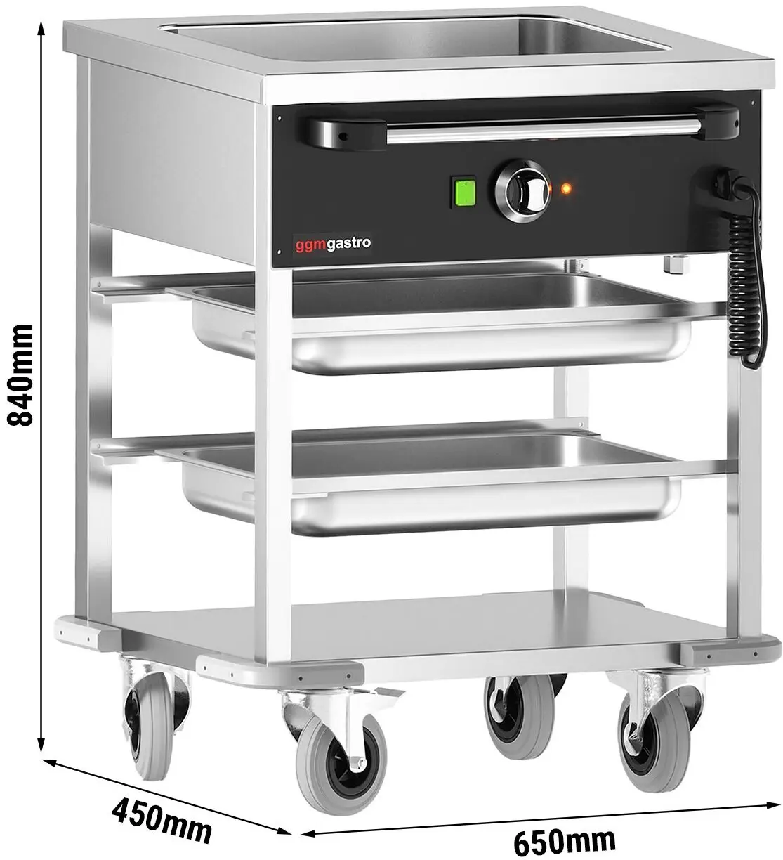 Тепловая тележка GGM Gastro TWBK100 (Inox/Black) - 8