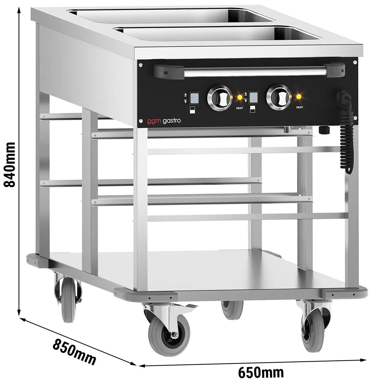 Carucior cald GGM Gastro TWBK200 (Inox/Black) - 8