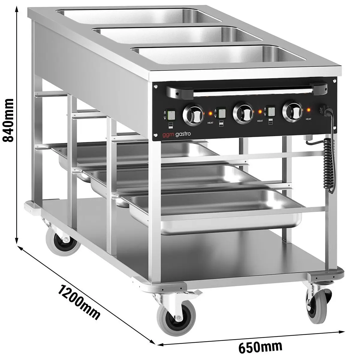 Carucior cald GGM Gastro TWBK300 (Inox) - 8