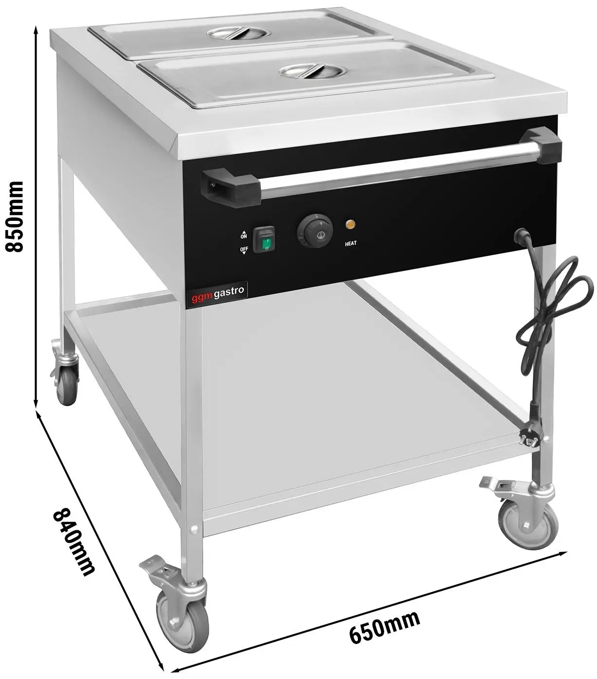 Carucior cald GGM Gastro TWK1758 (Inox/Black) - 8