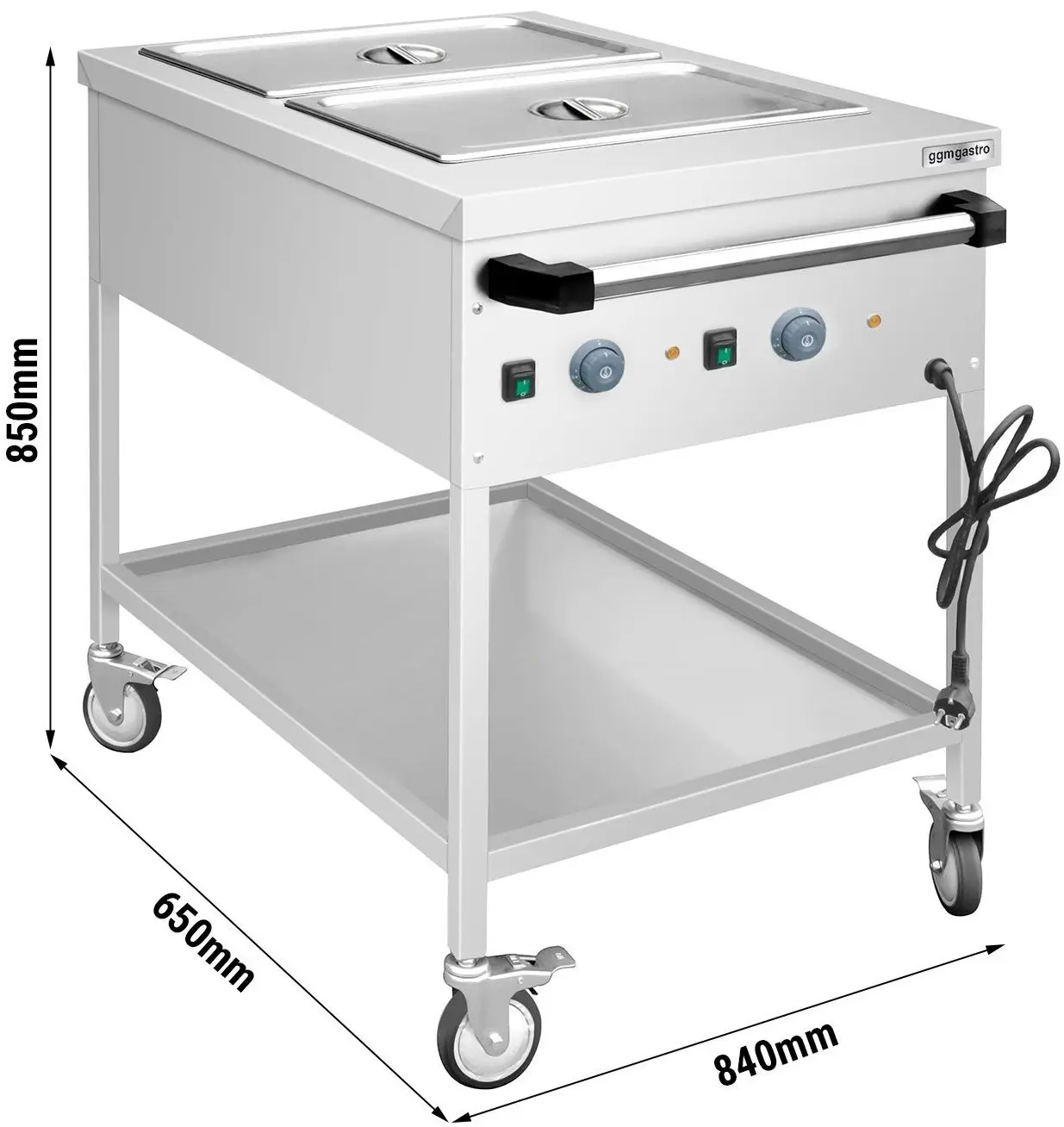 Тепловая тележка GGM Gastro TWK1758TD (Inox) - 8