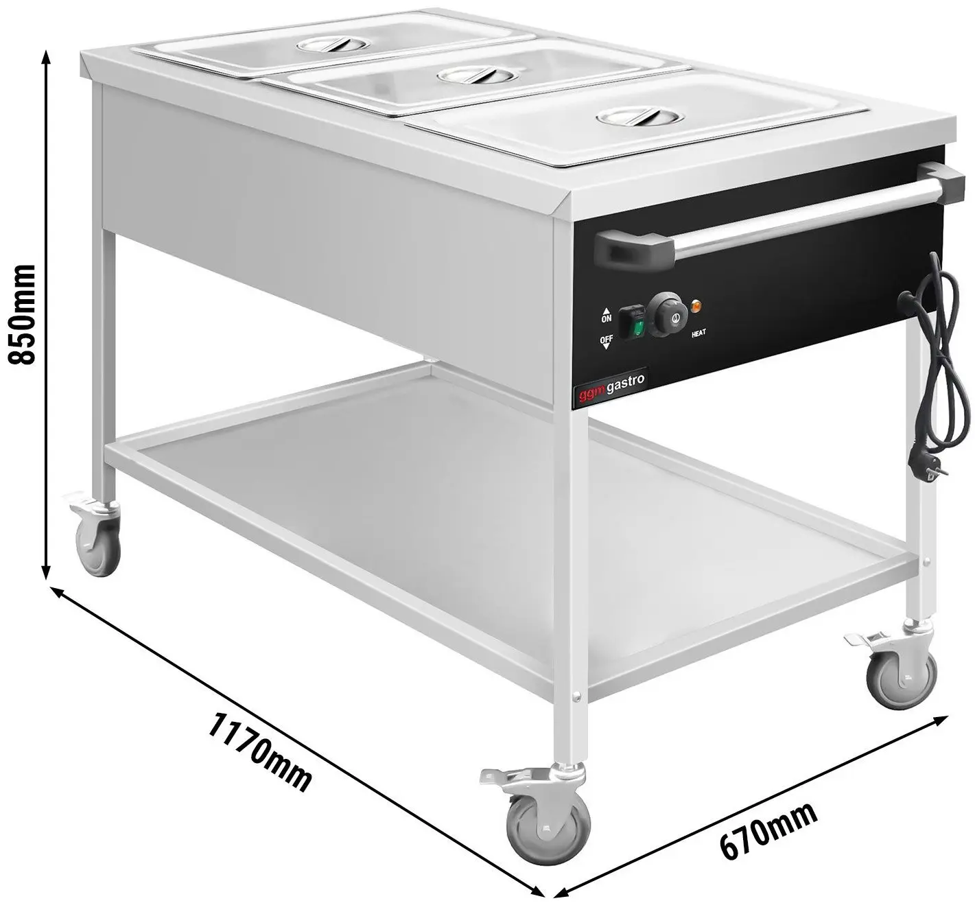 Carucior cald GGM Gastro TWK1760 (Inox/Black) - 9