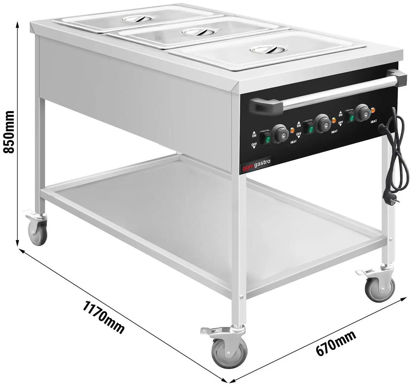 Carucior cald GGM Gastro TWK1760TD (Inox/Black) - 7