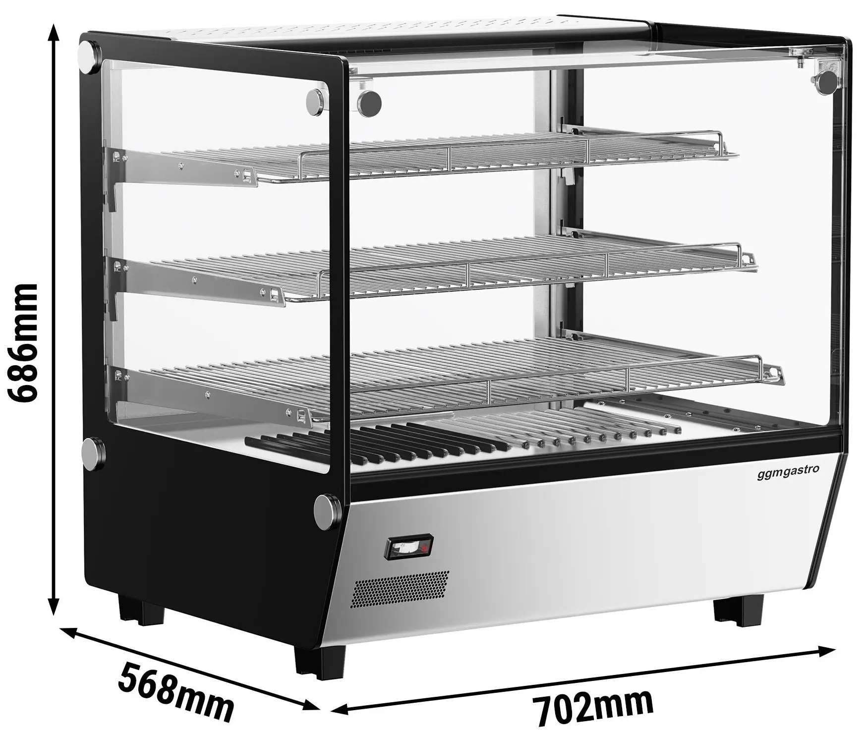 Тепловая витрина GGM Gastro THVNR120 (Inox/Black) - 11
