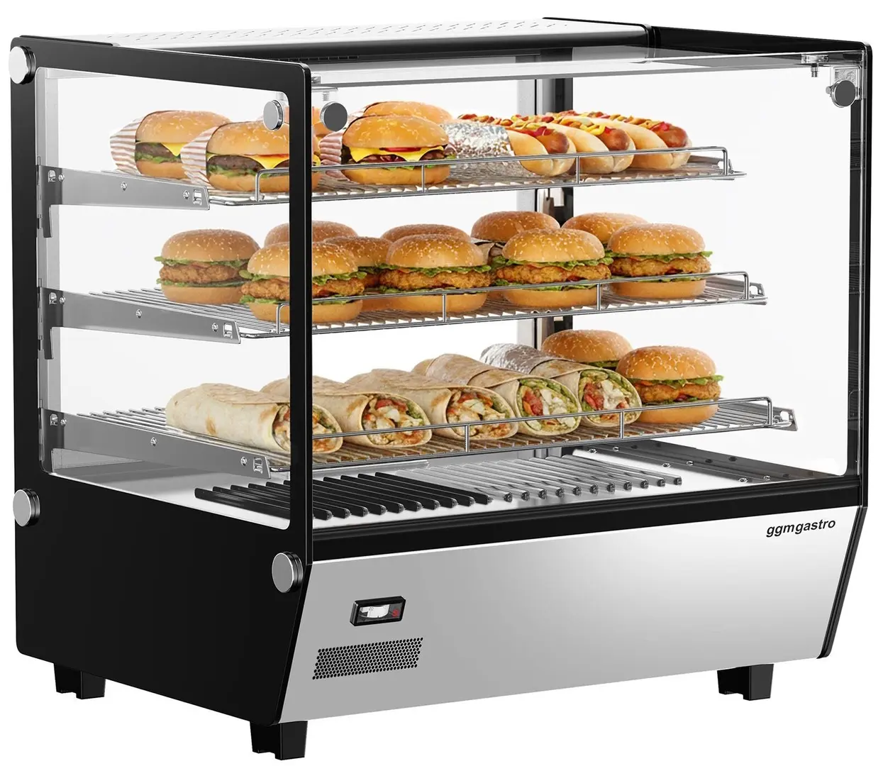 Тепловая витрина GGM Gastro THVNR120 (Inox/Black)