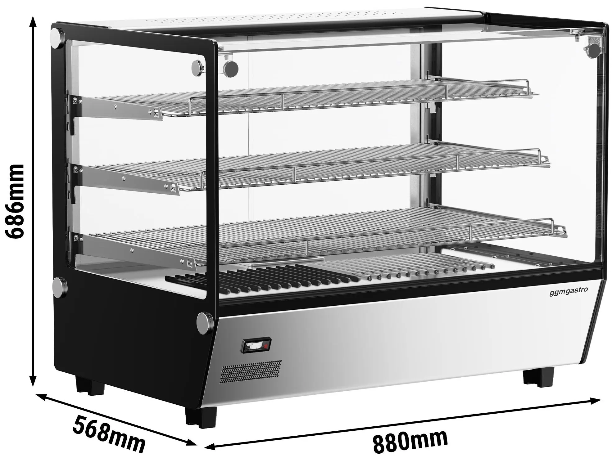 Тепловая витрина GGM Gastro THVNR160 (Inox/Black) - 11