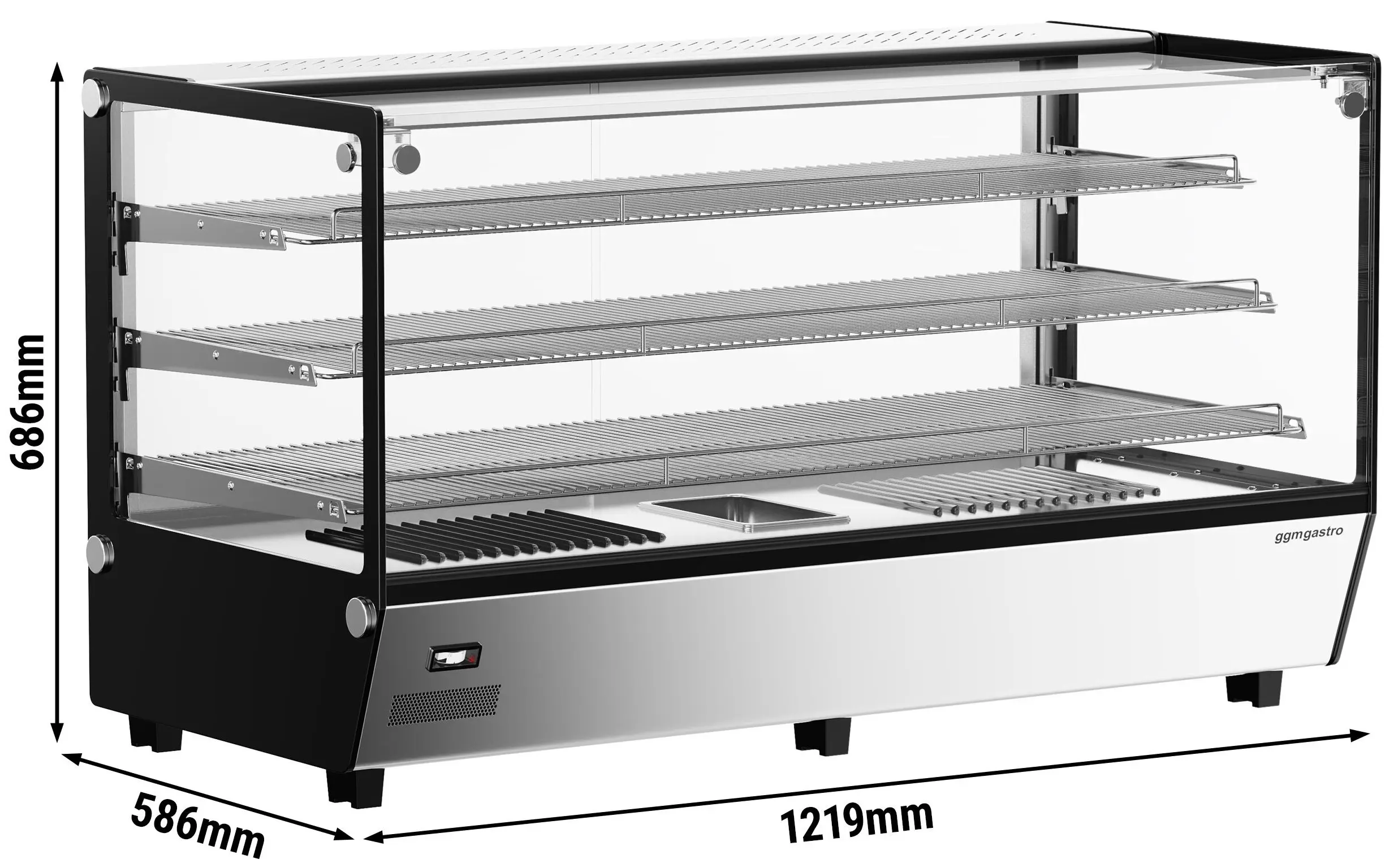 Тепловая витрина GGM Gastro THVNR200 (Inox/Black) - 11
