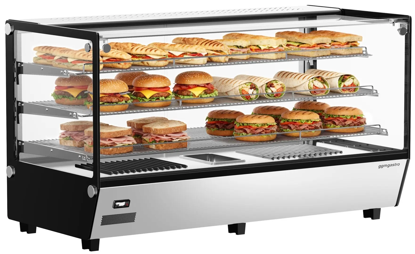 Тепловая витрина GGM Gastro THVNR200 (Inox/Black)
