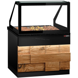 Тепловая витрина GGM Gastro Toronto WVE125D (Black/Natural)