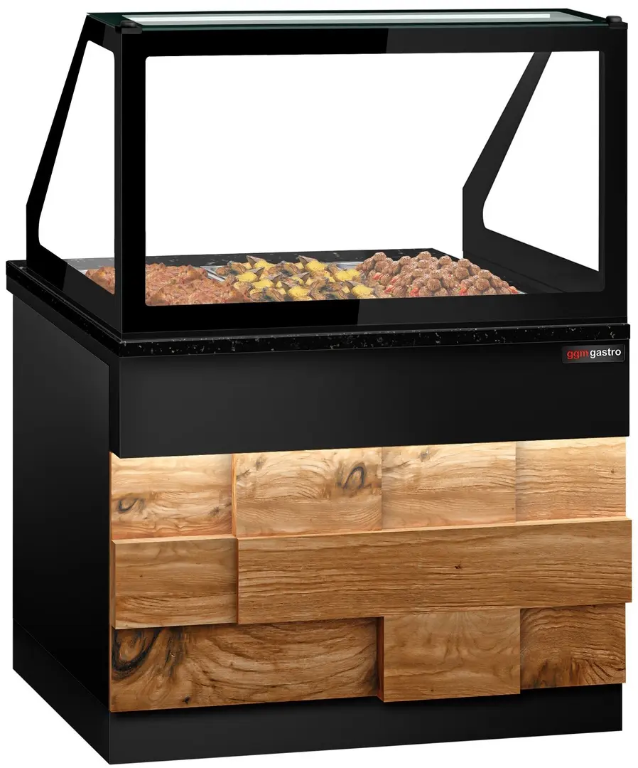Vitrina calda GGM Gastro Toronto WVE125D (Black/Natural)