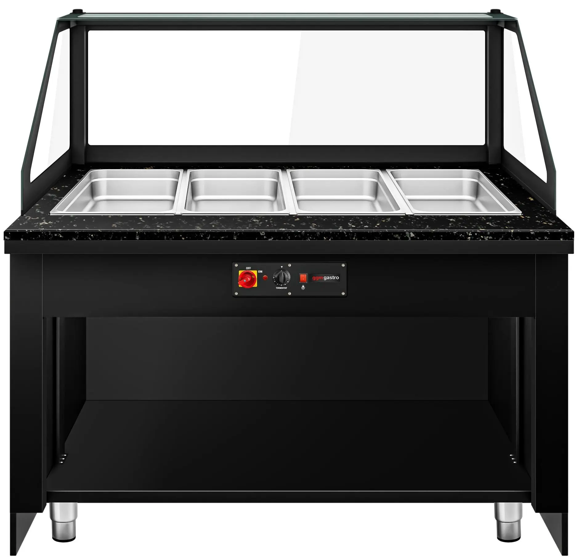 Vitrina calda GGM Gastro Toronto WVE150D (Black/Natural) - 4