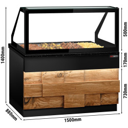 Vitrina calda GGM Gastro Toronto WVE150D (Black/Natural) Thumb