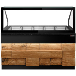 Тепловая витрина GGM Gastro Toronto WVE180D (Black/Natural) Thumb