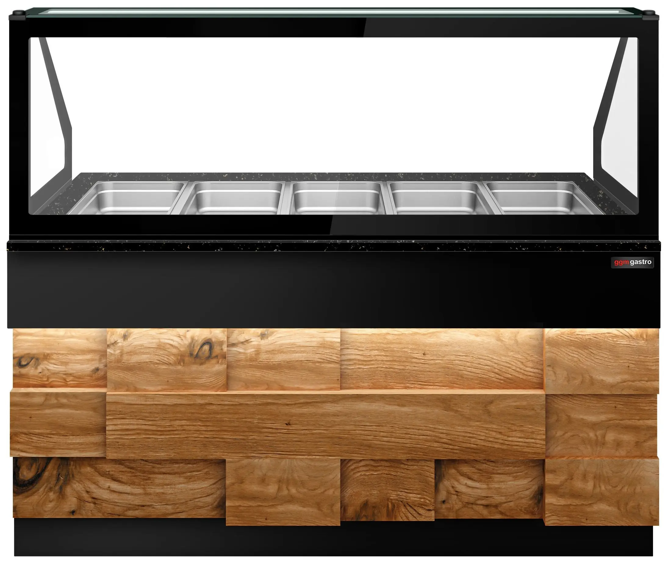Тепловая витрина GGM Gastro Toronto WVE180D (Black/Natural) - 3