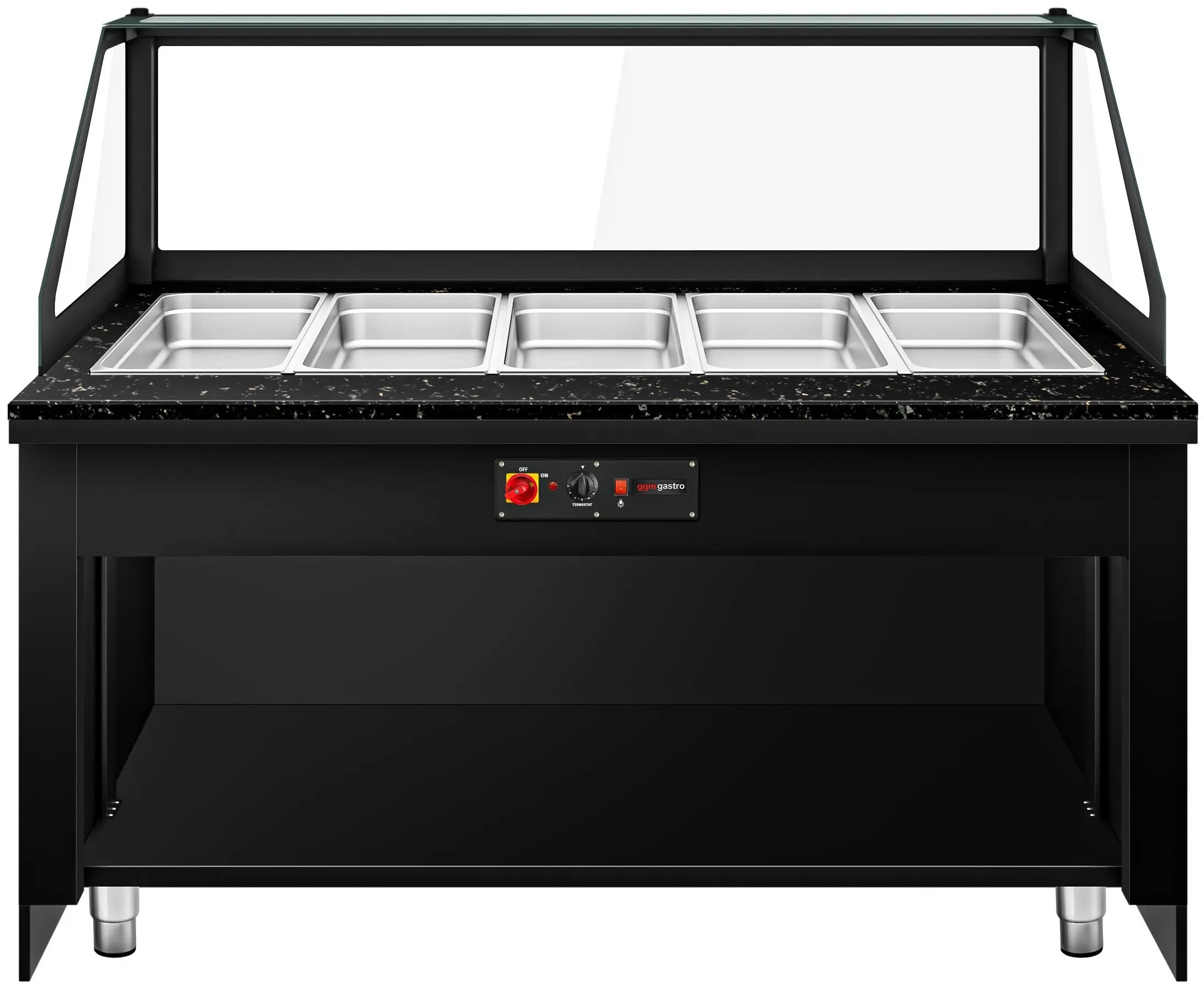 Тепловая витрина GGM Gastro Toronto WVE180D (Black/Natural) - 4