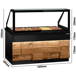 Тепловая витрина GGM Gastro Toronto WVE180D (Black/Natural) Thumb