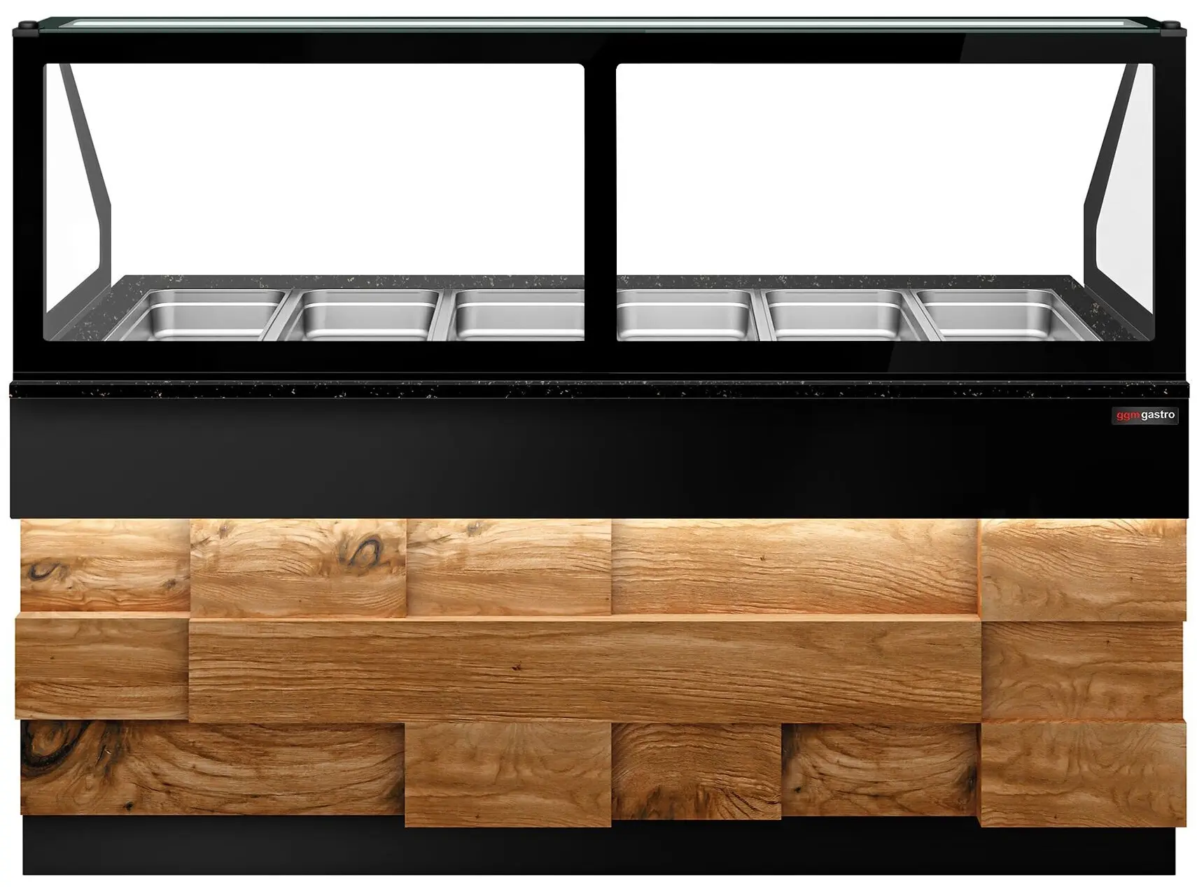 Vitrina calda GGM Gastro Toronto WVE210D (Black/Natural) - 3