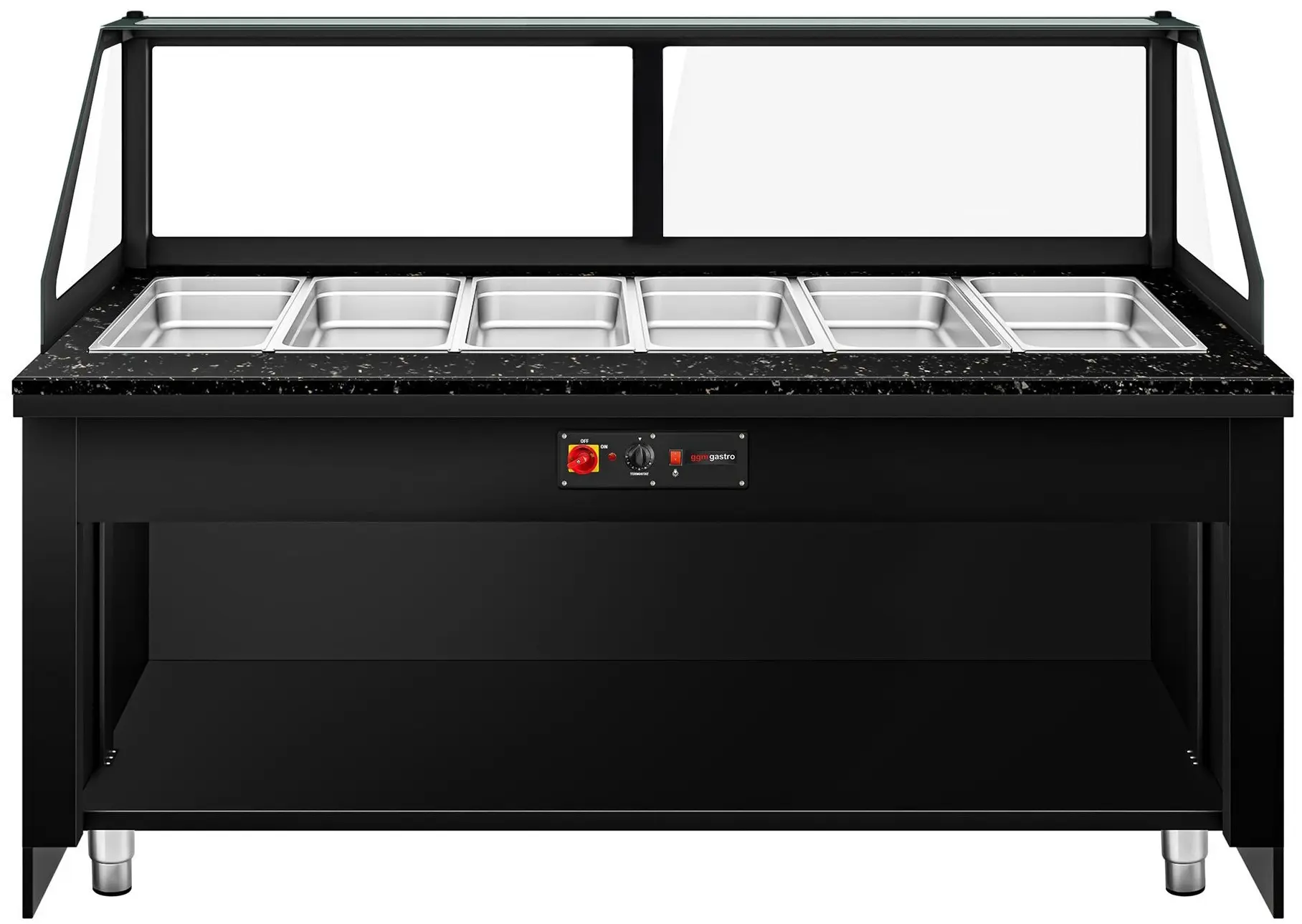 Vitrina calda GGM Gastro Toronto WVE210D (Black/Natural) - 4