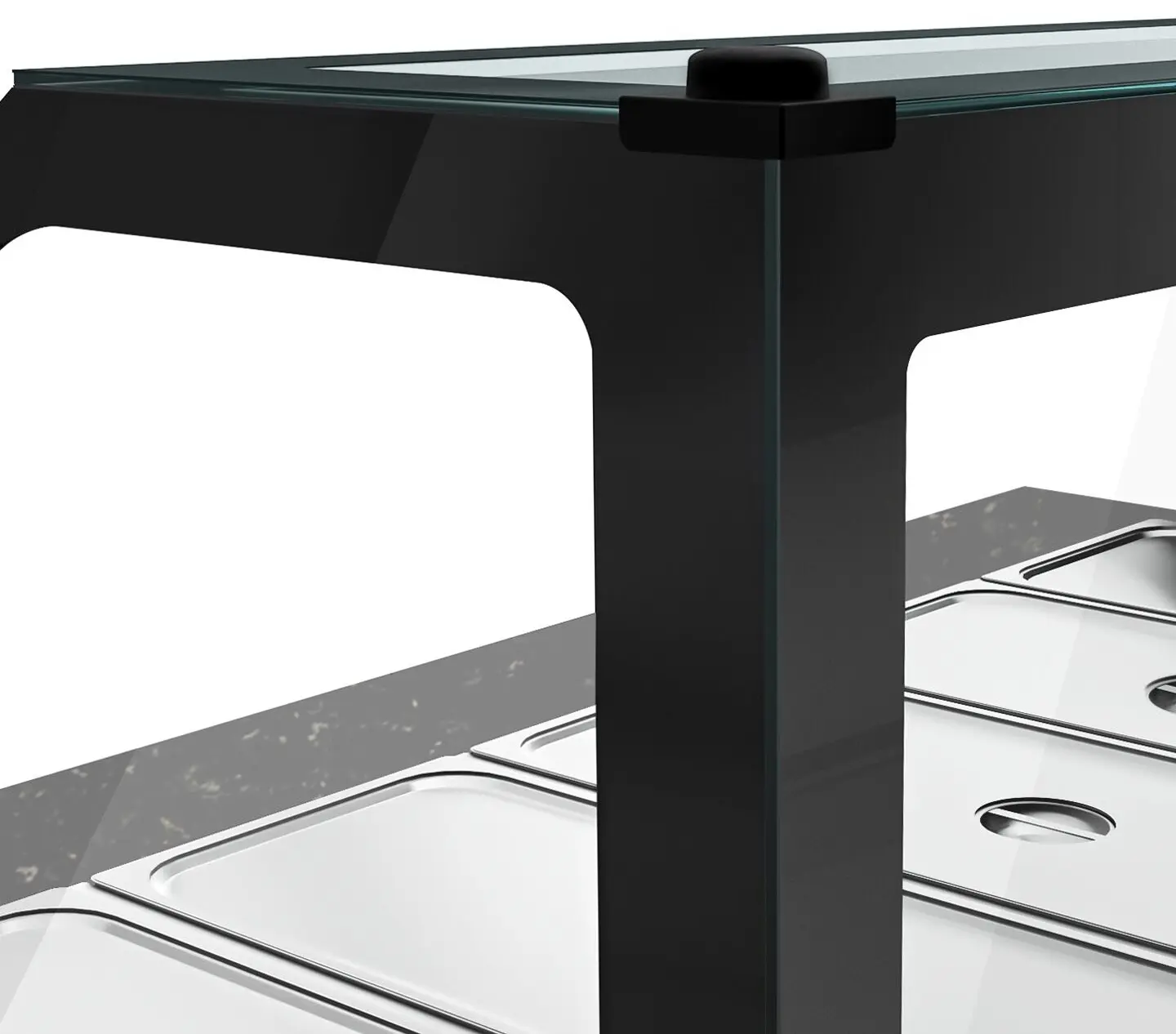 Vitrina calda GGM Gastro Toronto WVE210D (Black/Natural) - 5