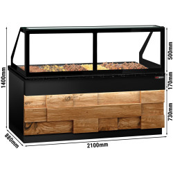 Vitrina calda GGM Gastro Toronto WVE210D (Black/Natural) Thumb