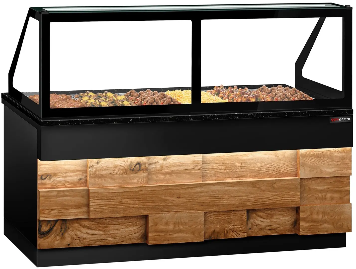 Vitrina calda GGM Gastro Toronto WVE210D (Black/Natural)