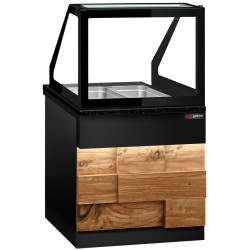 Vitrina calda GGM Gastro Toronto WVE80D (Black/Natural) Thumb