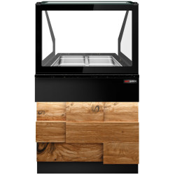Vitrina calda GGM Gastro Toronto WVE80D (Black/Natural) Thumb
