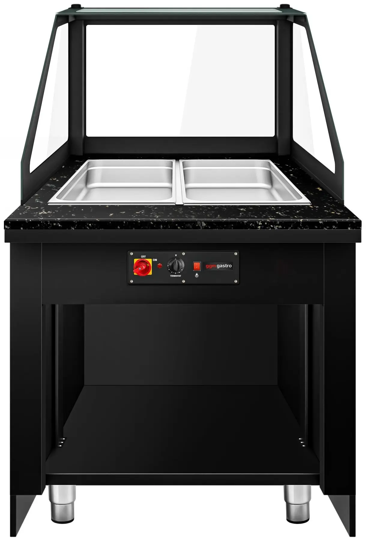 Vitrina calda GGM Gastro Toronto WVE80D (Black/Natural) - 4