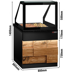 Vitrina calda GGM Gastro Toronto WVE80D (Black/Natural) Thumb