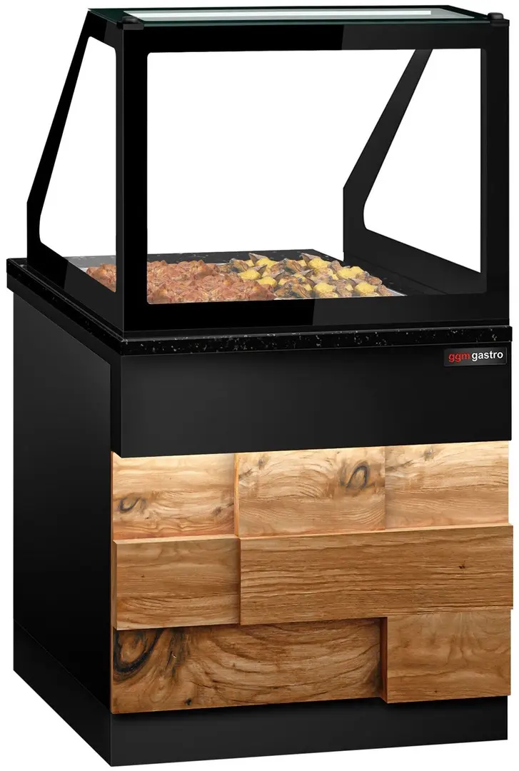 Vitrina calda GGM Gastro Toronto WVE80D (Black/Natural)