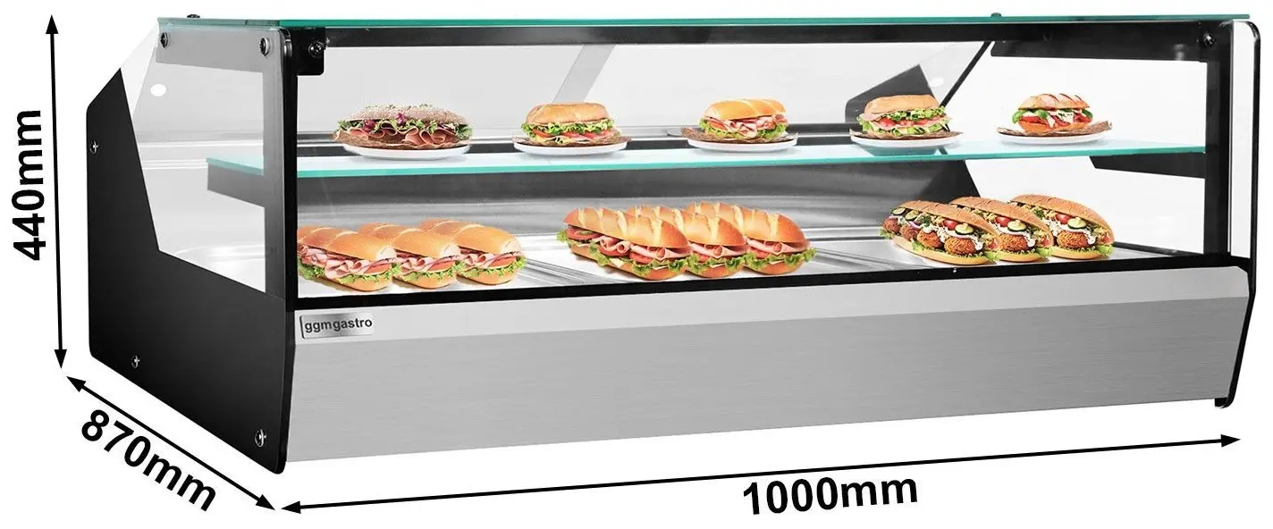Тепловая витрина GGM Gastro WHVTC13 (Inox/Black) - 7