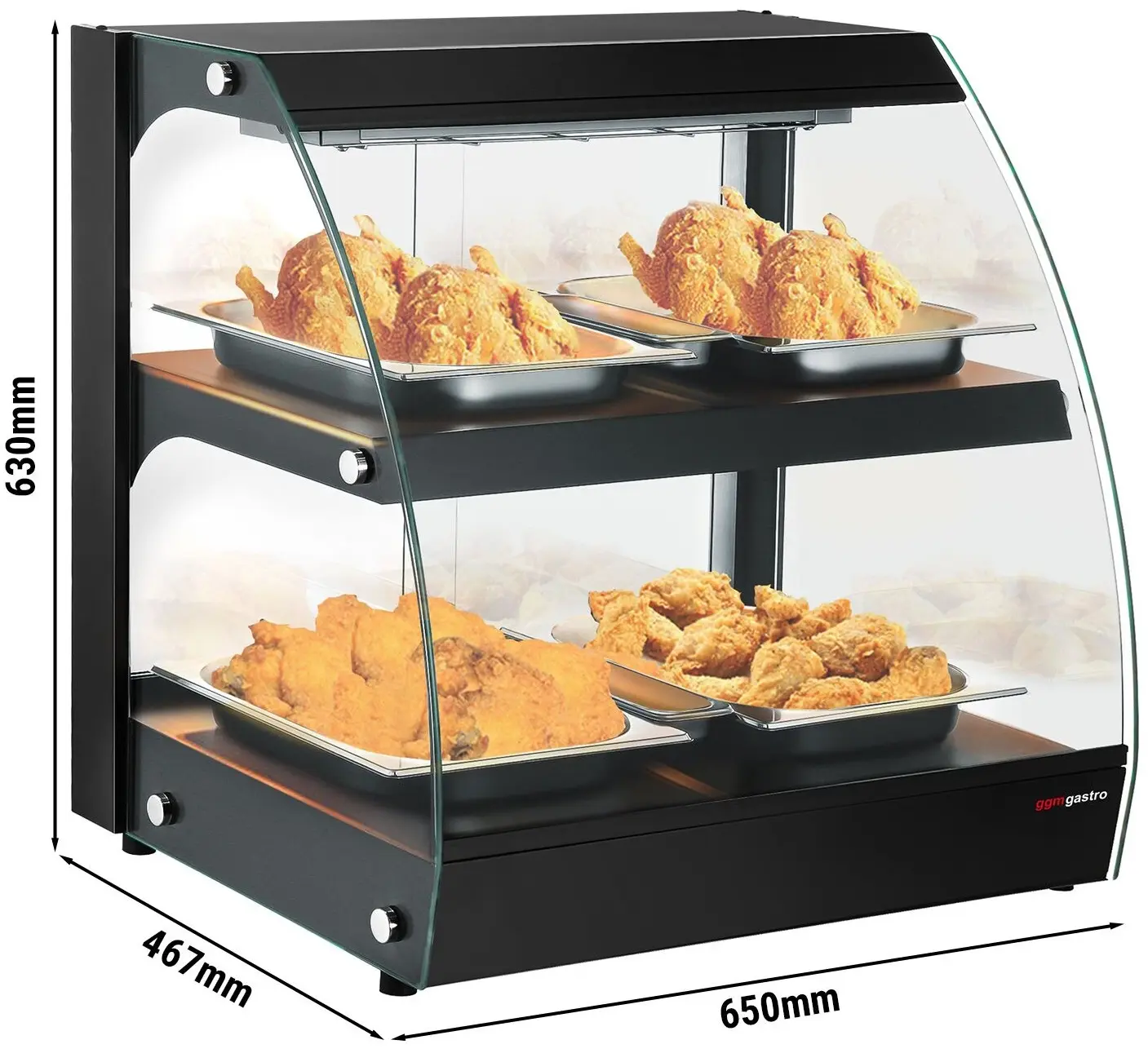 Тепловая витрина GGM Gastro WVNR652S (Black) - 10