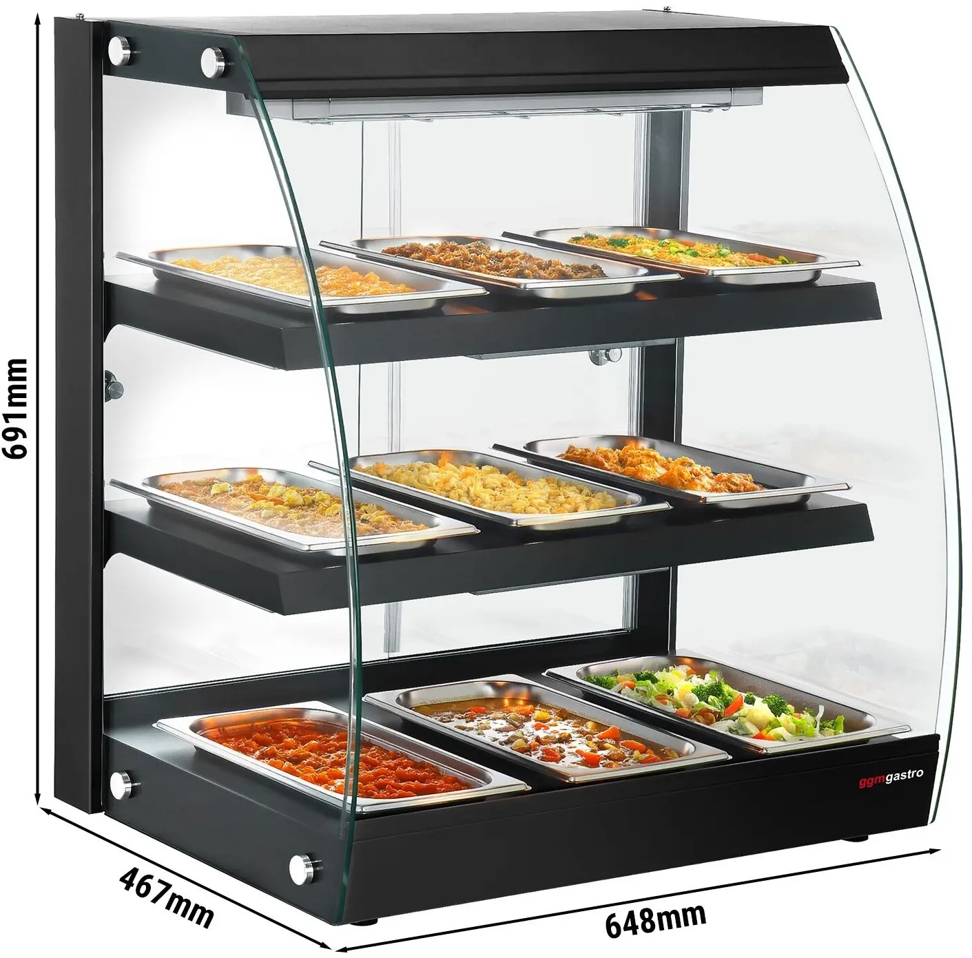 Тепловая витрина GGM Gastro WVNR653S (Black) - 10