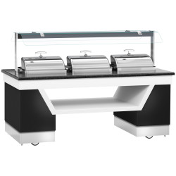 Bufet cald GGM Gastro Belfast WBIN2081ND (White/Black) Thumb