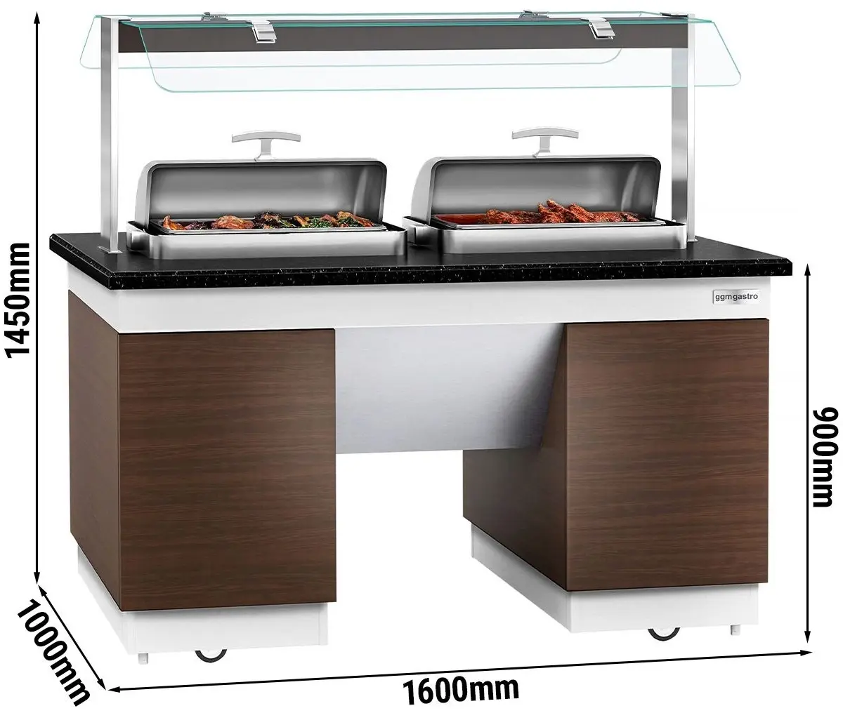 Bufet cald GGM Gastro Dublin WBIN1611 (Brown/Black) - 8