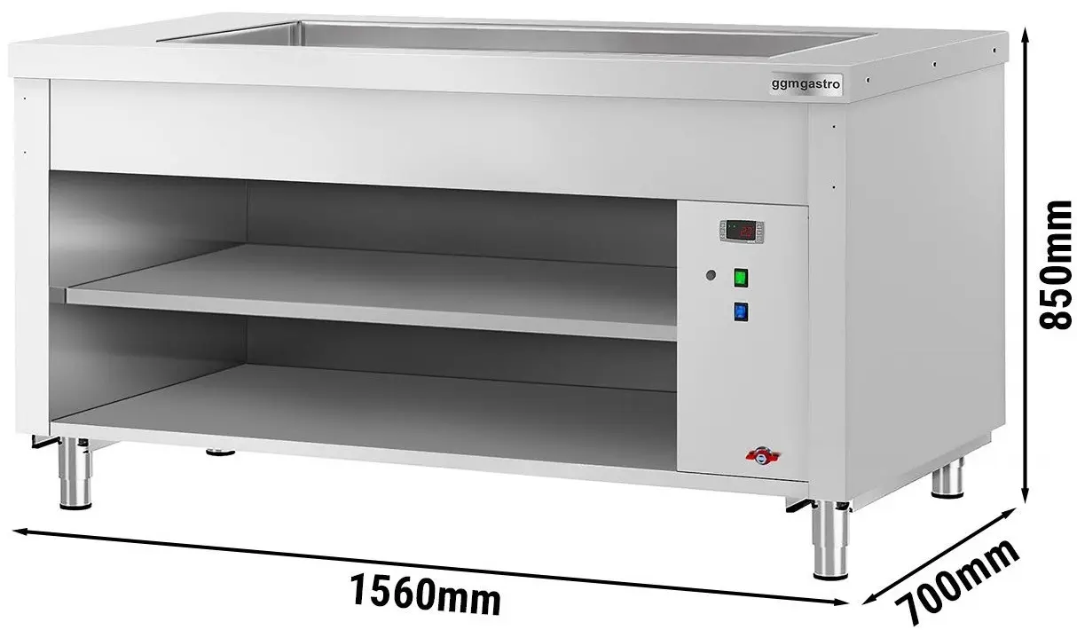 Bufet cald GGM Gastro Kopenhagen BVI800-BM4-N (Inox) - 5