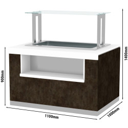 Тепловой буфет GGM Gastro Praga BVI1000-BM2N (Brown/White) Thumb