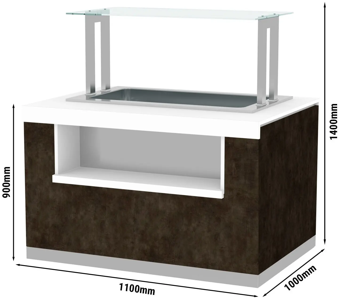 Тепловой буфет GGM Gastro Praga BVI1000-BM2N (Brown/White) - 2