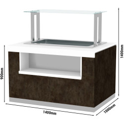Тепловой буфет GGM Gastro Praga BVI1000-BM3N (Brown/White) Thumb