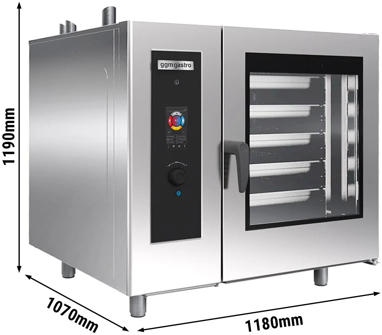 Пароконвектомат газовый GGM Gastro KDGI1021 (Black/Inox) - 7