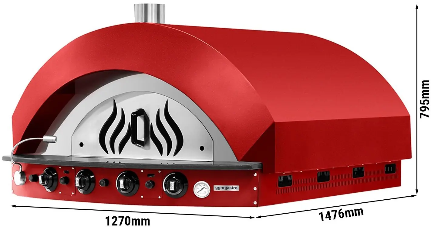 Печь для пиццы газовая GGM Gastro GPOE150R (Red) - 2