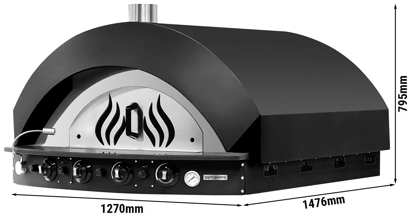 Cuptor pentru pizza pe gaz GGM Gastro GPOE150S (Black) - 4