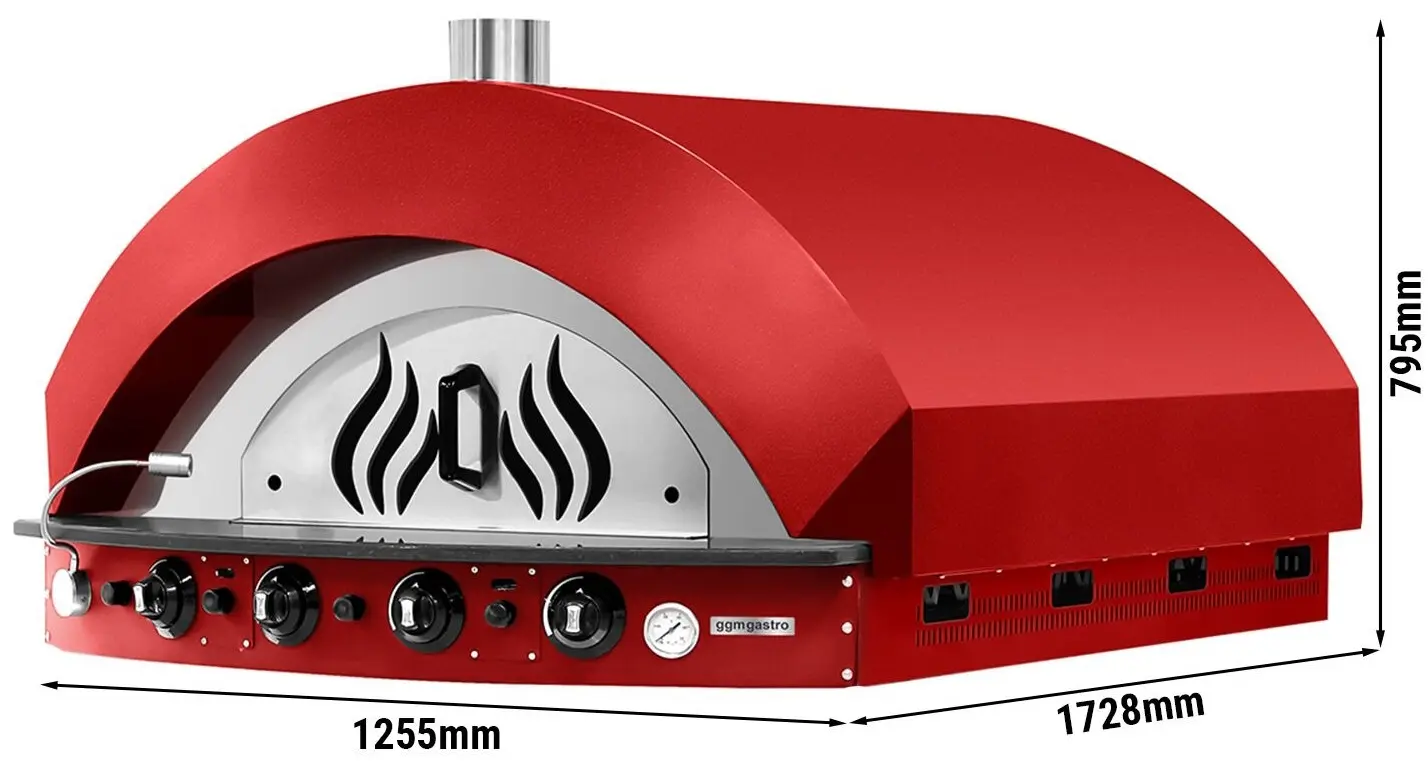 Печь для пиццы газовая GGM Gastro GPOE175R (Red) - 4