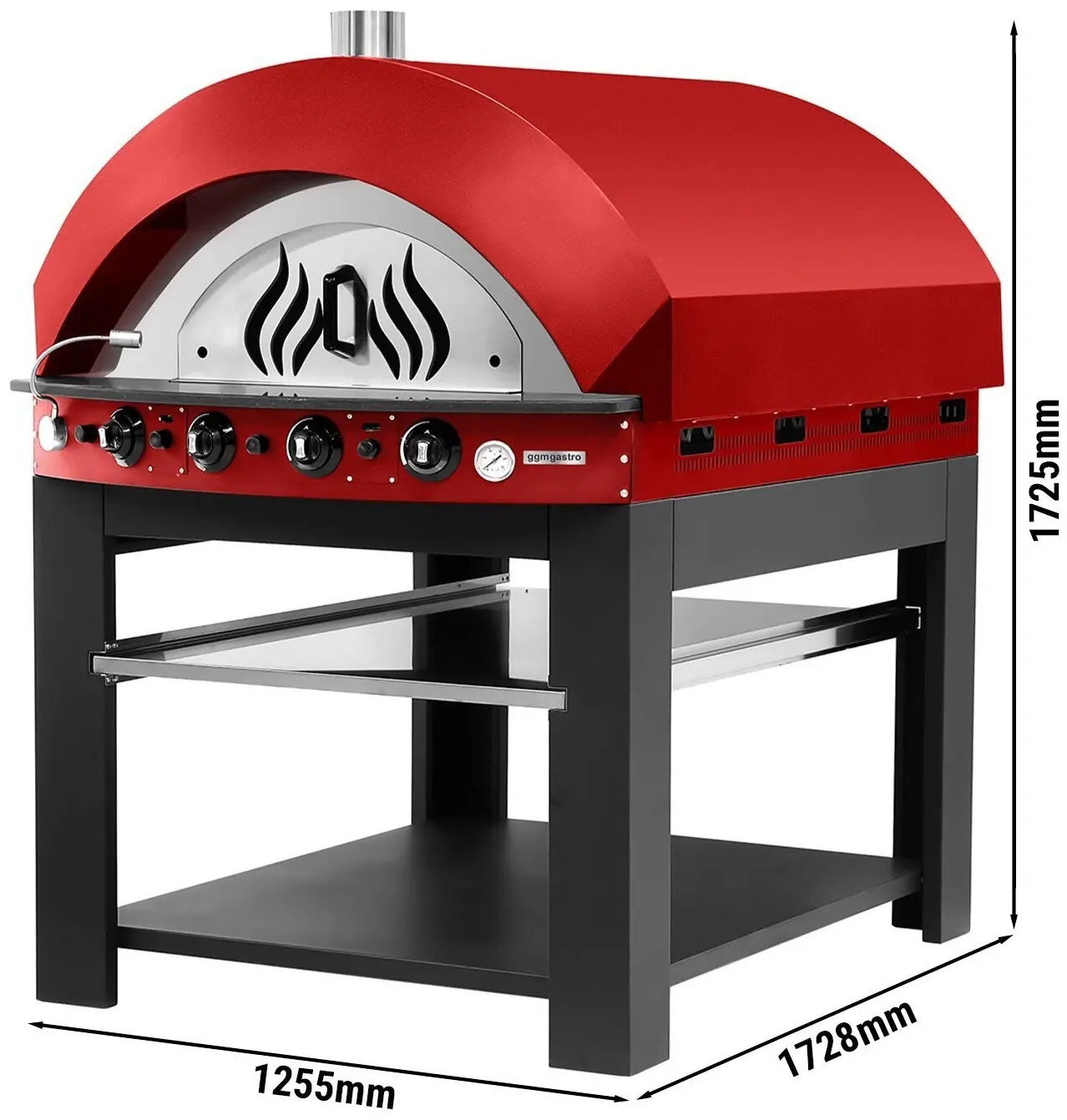 Cuptor pentru pizza pe gaz GGM Gastro GPOE175R#UGE17 (Red/Black) - 5